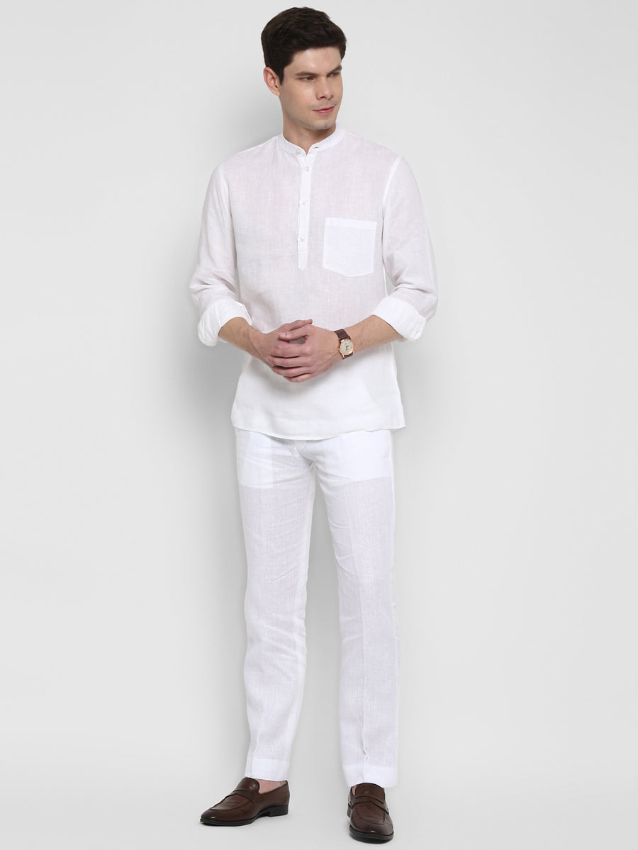 Enwhite Linen Short Kurta With Loose Pants