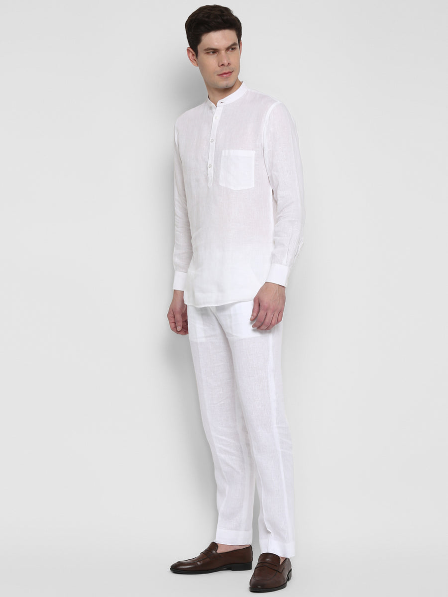 Enwhite Linen Short Kurta With Loose Pants