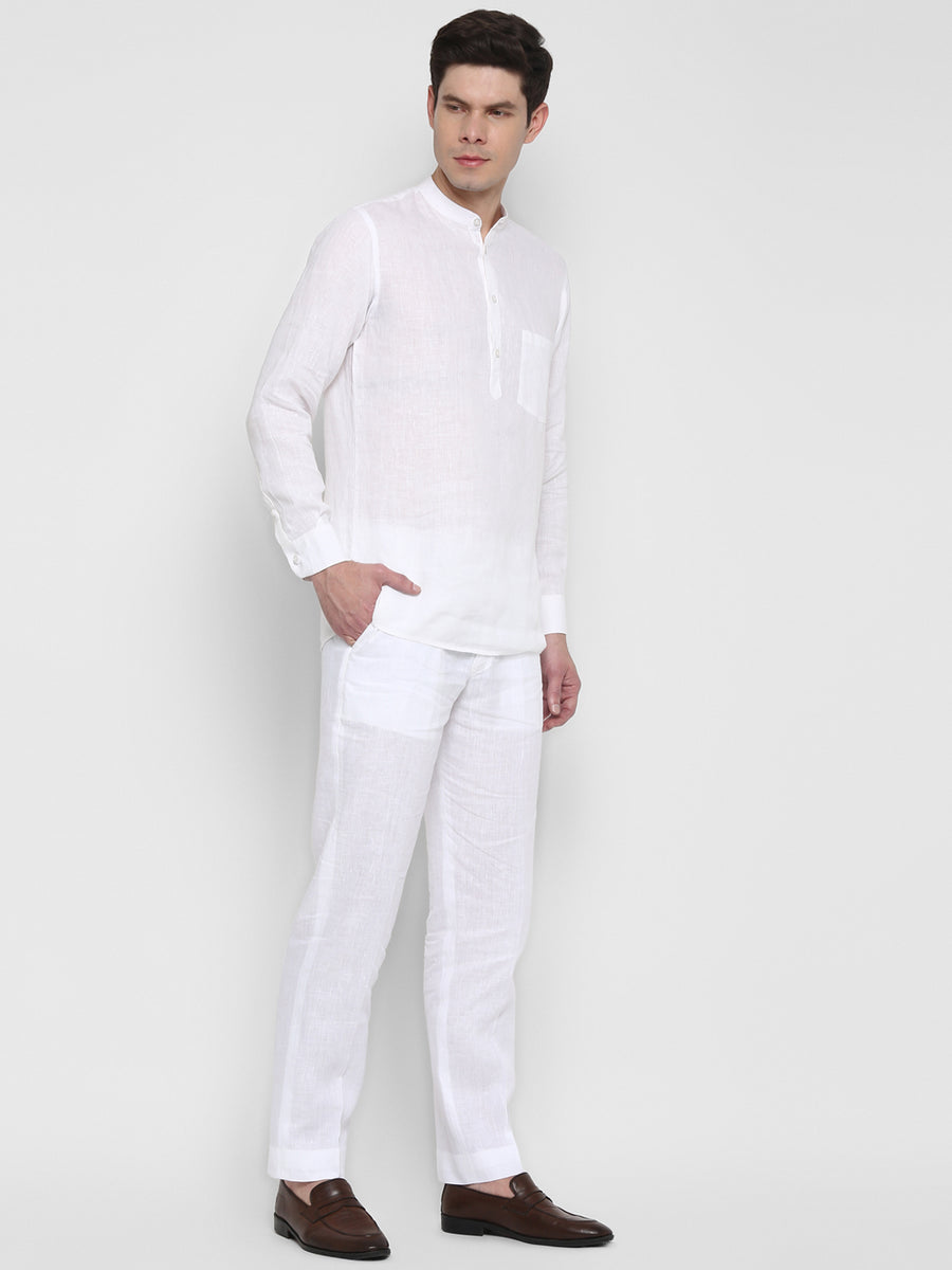 Enwhite Linen Short Kurta With Loose Pants