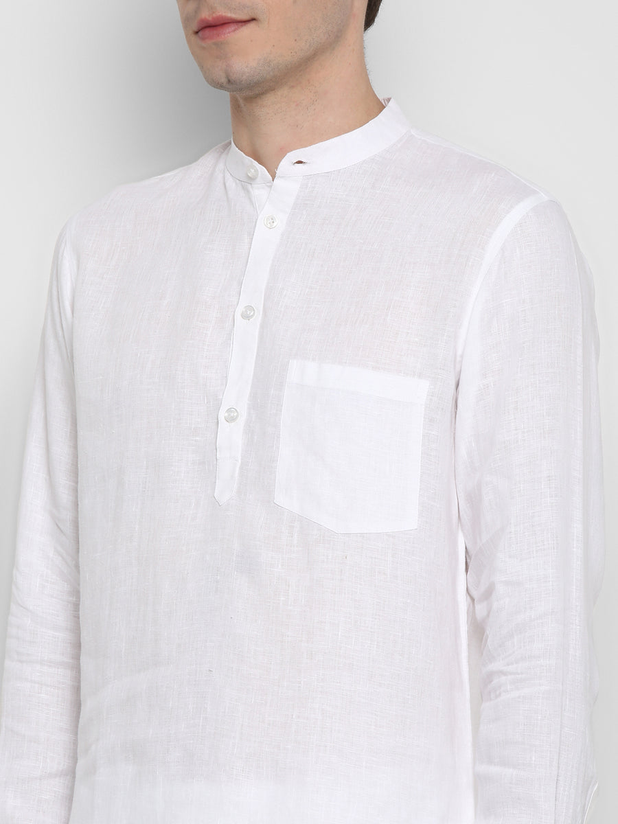 Enwhite Linen Short Kurta With Loose Pants