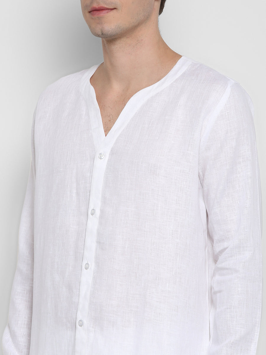 Enwhite Linen Short Kurta With Loose Pants