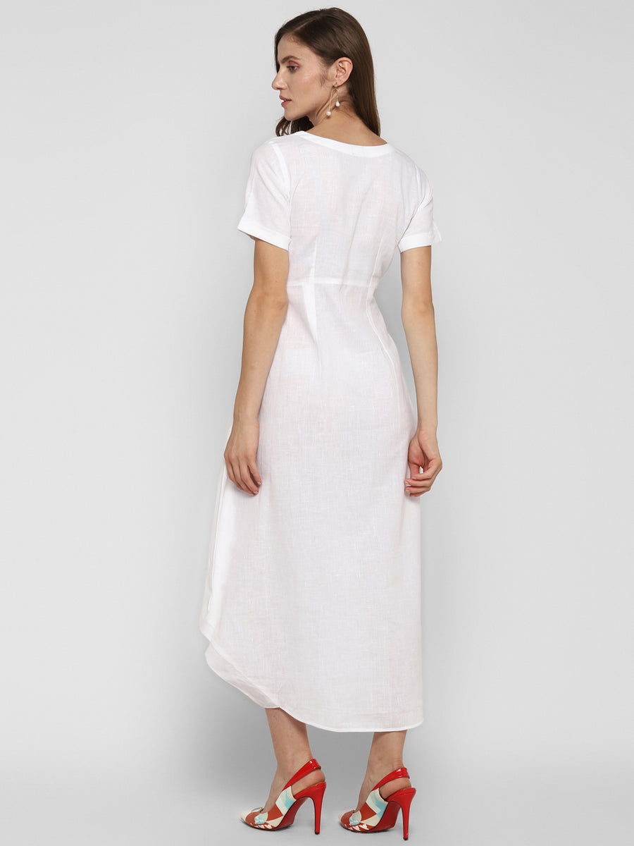 Enwhite Long cowl dress with short sleeves