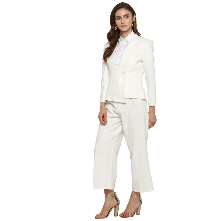 EnWhite short white blazer suit