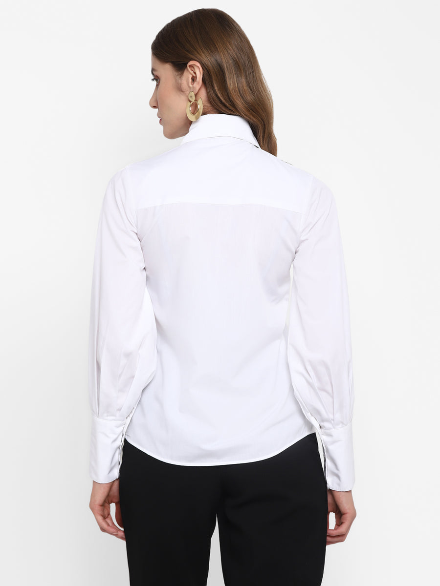 Enwhite Wing collared front buttoned top