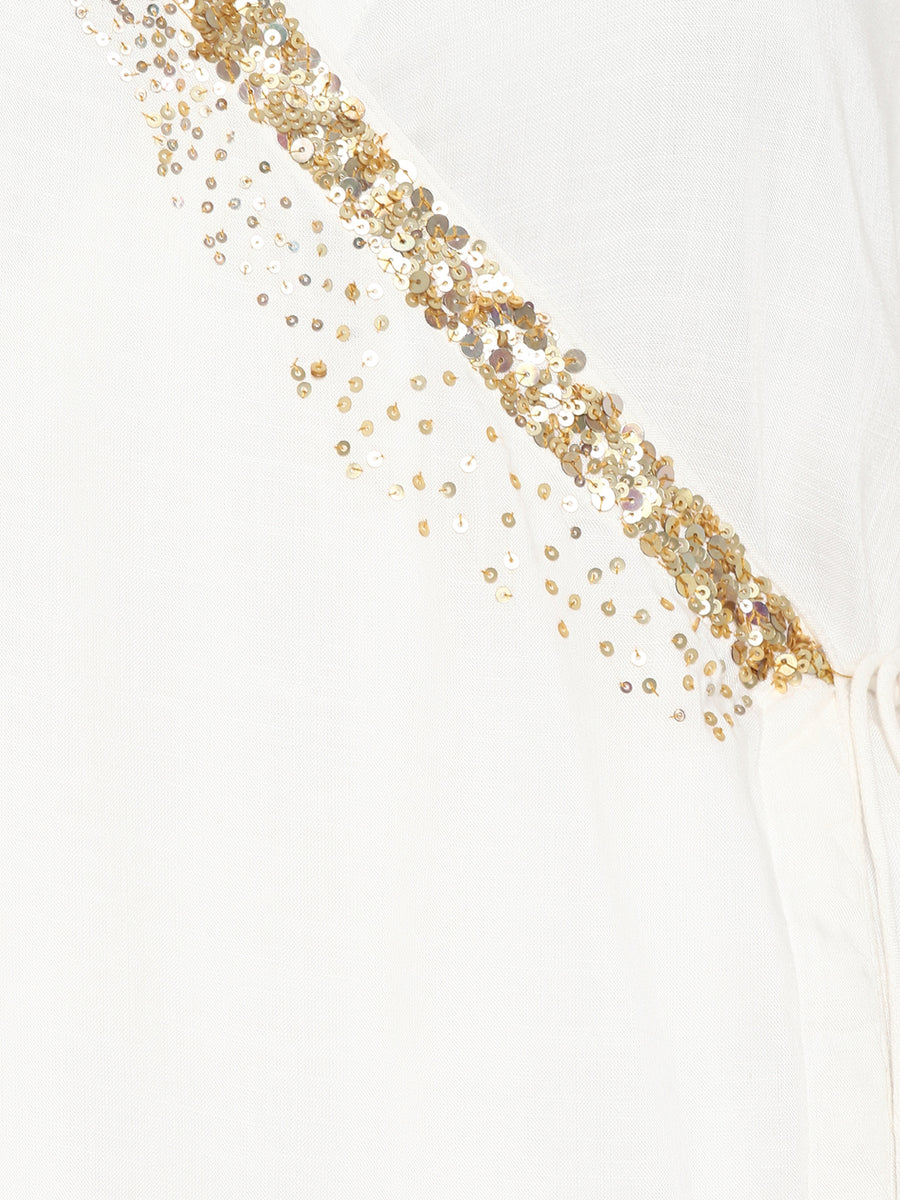 Enwhite Sequinned Angrakha Shirt